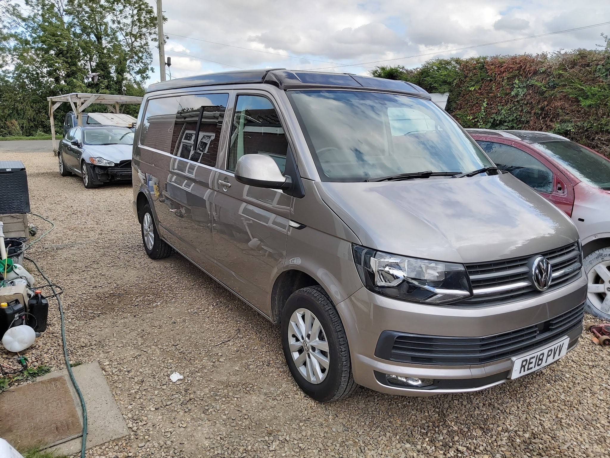 VW camper van in the yard at The Lutton Bodyshop